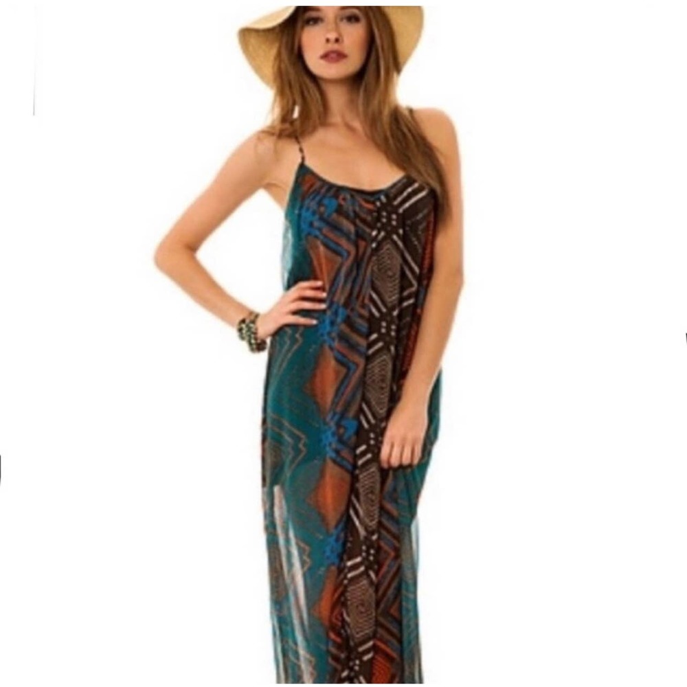 RVCA Tribal Print Maxi Dress Sz M